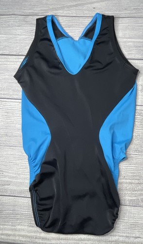 GK Elite Leotard CL Girls L Large Blue & Black Leotard - Picture 13 of 16