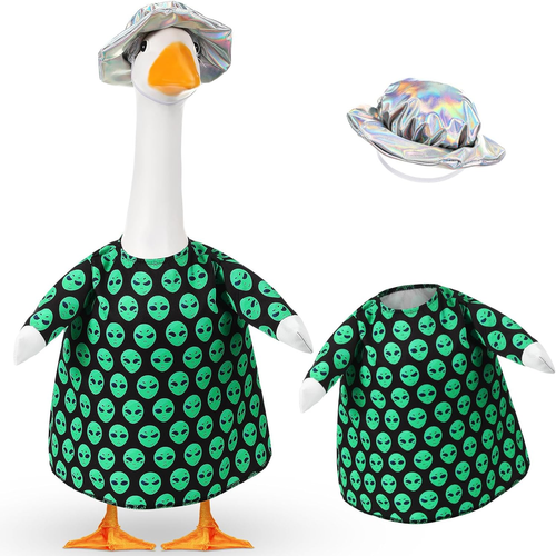 Halloween Goose Outfit 23" Alien Porch Goose Clothes Alien Printed T-Shirt and S - Picture 11 of 12