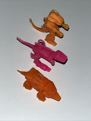 Vintage Retro Keyring Plastic Dinosaur Robot X3 Pink Orange Raptor T-Rex Stego - Picture 11 of 11