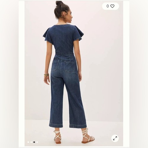 Paige Ria Denim Jumpsuit sold at Anthropologie cropped wide leg size 6 - Picture 15 of 15