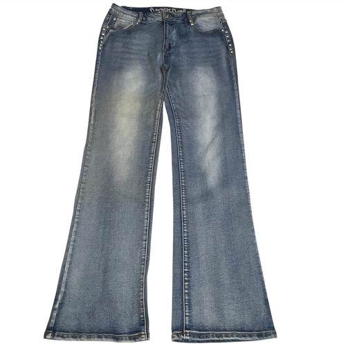 Platinum Plush Jeans Womens 13 Blue Rhinestone Medium Wash Skull Wings Y2K Lot - Picture 3 of 17