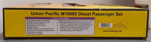 MTH 30-2197-1 O Gauge Union Pacific M10000 Diesel Passenger Train Set w/PS2 LN - Picture 5 of 5