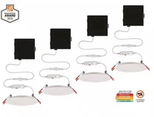 Commercial Electric Ultra Slim LED 4 in Canless Recessed Light Kit (4-Pack)