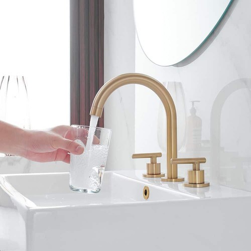 BWE 8 in. Widespread Double Handle High-Arc Bathroom Faucet Water-Saving With In - Bild 5 von 12