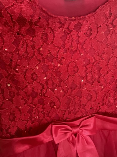 Bonnie Jean Size 16 1/2 Red Lace/Sequin Dress - Picture 13 of 13