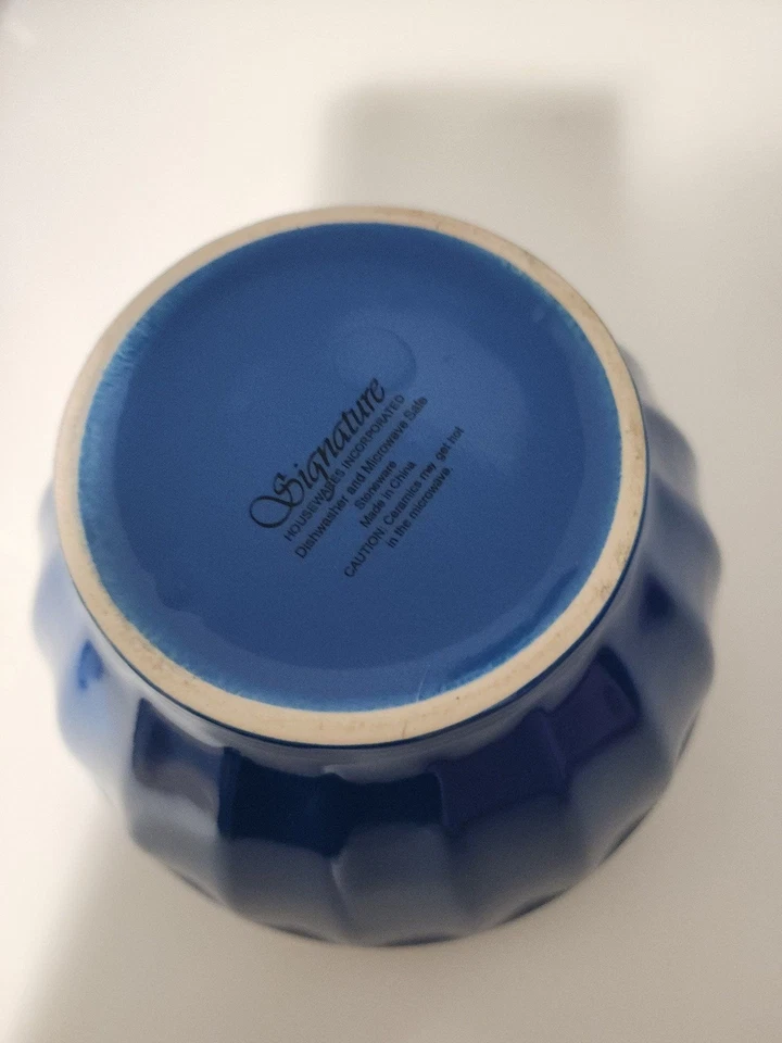 Precio de venta sugerido por el fabricante $30 Signature artículos para el hogar azul gres cuenco de cerámica pesado Foto 2 de 4