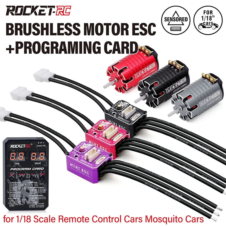 ROCKET-RC 3500KV-6800KV Motor 30A ESC Brushless Combo Set for 1/18 RC Car - Image 2 of 4
