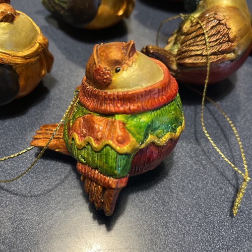 Lot of 6 Raz Imports Christmas Ornament Fat Bird w Hat and Scarf 2 of Each Style - Picture 2 of 8