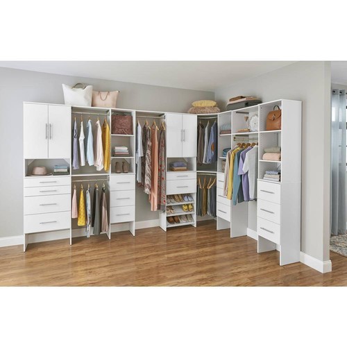 ClosetMaid Style+ Modern Drawer Kit 9.96"H x 24.8"W w/ Nickel Handle, Wood White - Foto 2 di 8