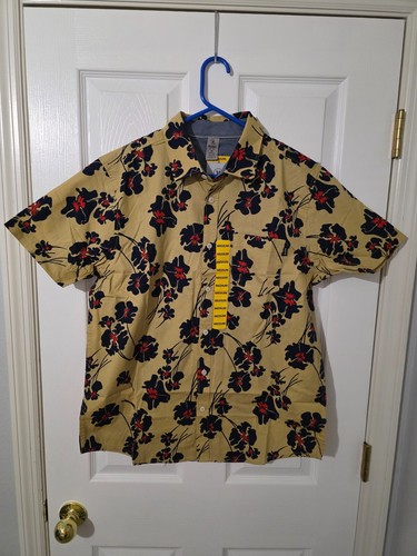 Hurley Men's Short Sleeve Woven Patio Shirt Size Medium Maple Cream Brand New - Picture 1 of 4