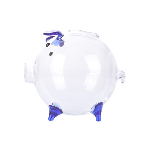 Clear Glass Chubby Pig Piggy Bank Saving Money Coin Box Kids Gift Ornament - Bild 8 von 11