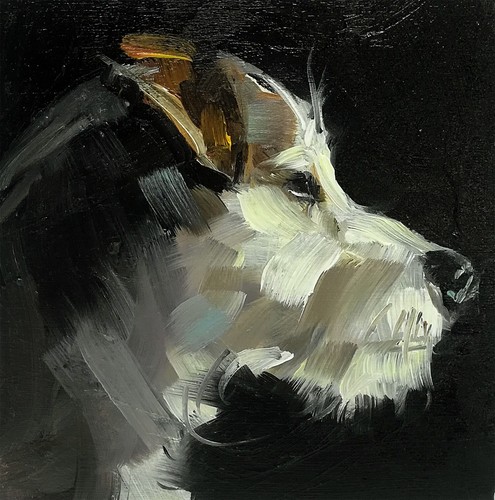 Original Oil Painting Dog Portrait Animal Pet Wall Art Signed Made to Order - Picture 1 of 5