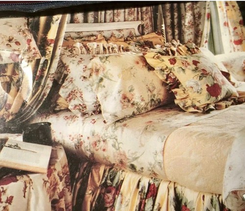 RALPH LAUREN *KATHLEEN Full Queen COMFORTER Yellow Floral Flowers Sateen GUC~ - Picture 2 of 14