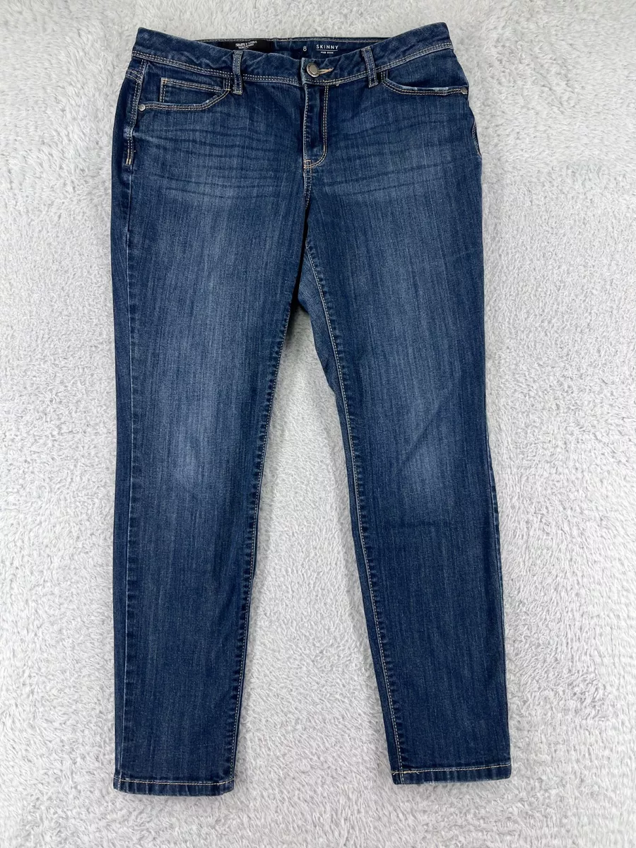 Simply Vera Vera Wang Pants Womens 8 Blue Denim Jeans Skinny Mid Rise  Stretch