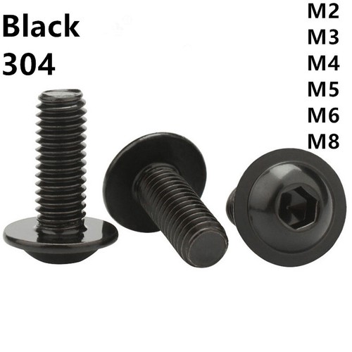 Black 304 Stainless Steel Hexagon Socket Button Head Screws With Collar M3-M8 - Picture 5 of 12