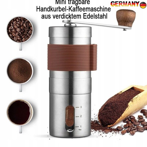 Kaffeemühle mit Keramikmahlwerk Handkaffeemühle Kaffee Mühle Manuell Edelstahl. - Bild 4 von 12