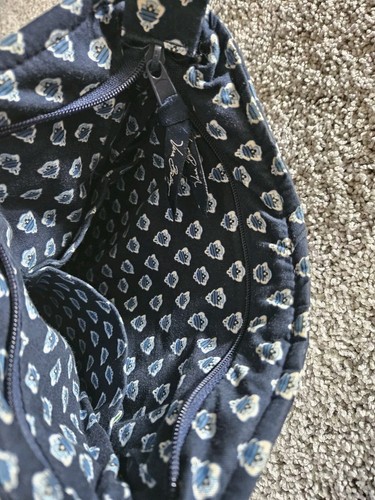 Vera Bradley 2005 Nantucket Navy Hipster Crossbody Purse Cotton Quilted Bag - Picture 13 of 15