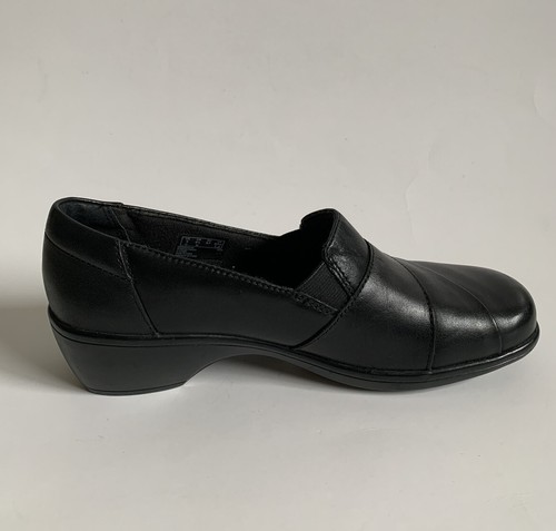 CLARKS May Marigold Slip On Women’s Shoes Loafer Wedge Leather Black Size 6.5 M - Picture 3 of 12
