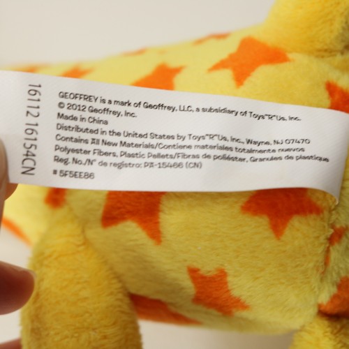 Toys R Us Geoffrey Giraffe Plush Stuffed Animal Mascot Yellow Orange Stars 12" - Picture 10 of 11