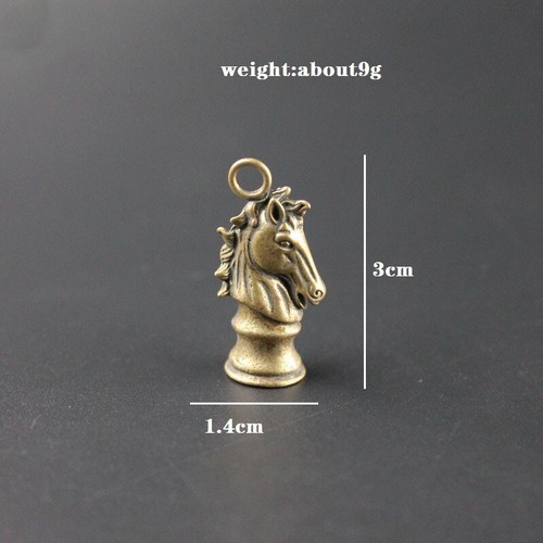 Solid Brass Chess Knight Keychain Hanging Horse Head Jewelry Tea Pet Miniature.1 - Picture 3 of 7
