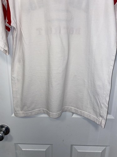VTG Lee Sport NFL Detroit Red Wings V Neck White Cotton T Shirt Men’s Size: M - Picture 9 of 13