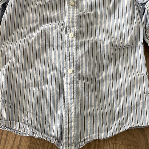 Camisa con botones y cuello largo H&M azul blanco para niños - talla 7 - Imagen 2 de 6