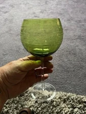 One Home Essential Fine Crystal Glass Goblet -Green Water-#H29