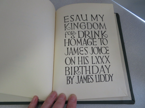 Esau My Kingdom For A Drink. Homage To James Joyce On His 80th Birthday by Liddy - Picture 1 of 9