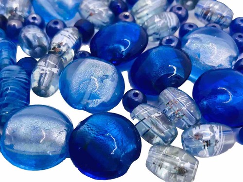 Collection Of Cobalt Blue Lampwork Beads Qty: 84 - Bild 5 von 5
