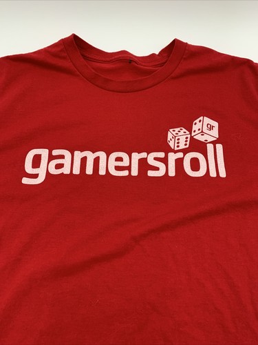 Gamer Adult T-Shirt Sz Large Red Gamersroll Dice Game Night Dungeon Master Dice - Picture 2 of 3