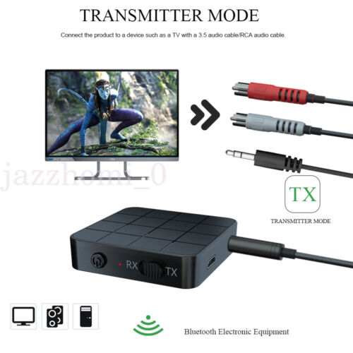 2 in1 Bluetooth 5.0 Wireless Empfänger Transmitter Cinch auf 3,5mm Aux Audio Adapter - Bild 3 von 7