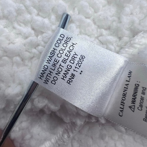 Zenana Damen Sherpa Fleecejacke weiß durchgehender Reißverschluss Größe L - Bild 5 von 6