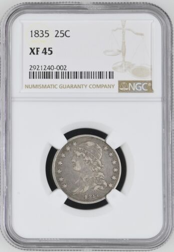 1835 Early Capped Bust Quarter, NGC XF45 , Issue Free !!