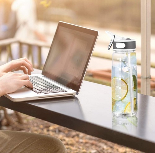 Botella de Agua, Botella de Agua 800 ML con Pajita y Mango Libre de BPA - Imagen 6 de 7