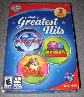 PopCap Greatest Hits CD Software PC/MAC - Bejeweled2, Zuma, Peggle - TESTED