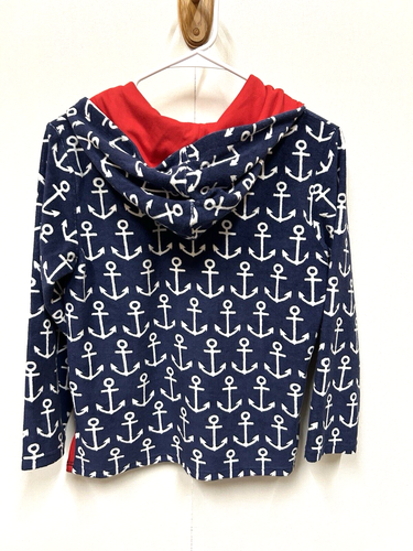 Pottery Barn Kids Girl's Nautical Anchor Hoodie Size Large 8-10 - Picture 5 of 11
