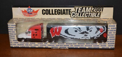2001 UW BADGERS Die Cast Team Semi Truck Collector Ltd. Ed. FLEER WHITE ROSE