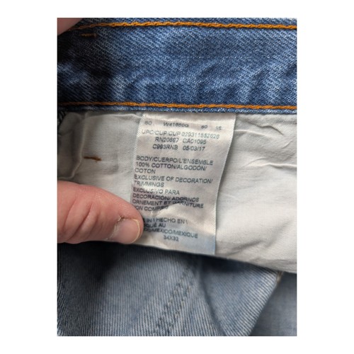 Dickies Mens Worn Distressed Blue Straight Jeans- Size W34 L30 See Photos - Picture 6 of 8