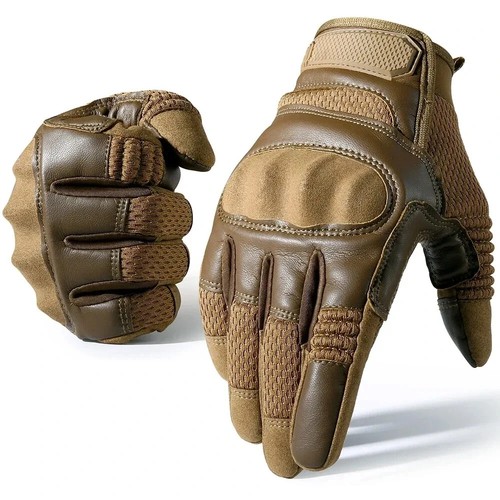PU Leather Tactical Gloves Touch Screen Cycling Hard Shell Hiking Combat Hunting - Picture 22 of 24