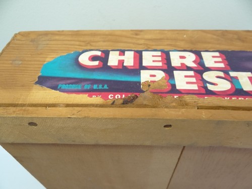 Vintage Chere Best USA Wenatchee Food Crate Box Wood Wooden Advertising - Picture 8 of 12