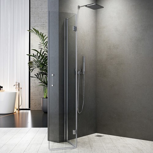 Walk-In Duschwand Faltbar+Drehbar Duschabtrennung ESG Glas Duschtür Dusche - Bild 2 von 15