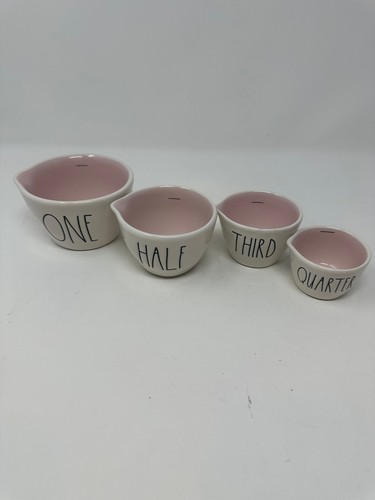 Rae Dunn New White & Pink Measuring Cups, Rae Dunn MCs, Rae Dunn Pink Measuring - Picture 1 of 7