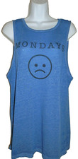 Junior's size Large 11-13 Blue Burout Tank Top MONDAYS :(