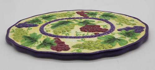 Juego de 2 platos calientes de cerámica en relieve Temptations by Tara Toscan Grape Vine Trivet - Imagen 9 de 12