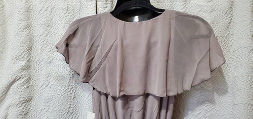 Show me your Mumu - Jess Rüsche Midi Kleid Taube grau Chiffon Größe Small - Neu mit Etikett - Bild 9 von 14
