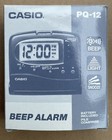 Casio PQ-12 Vintage Beep Alarm Bed Side Travel Size Clock in Black - NEW