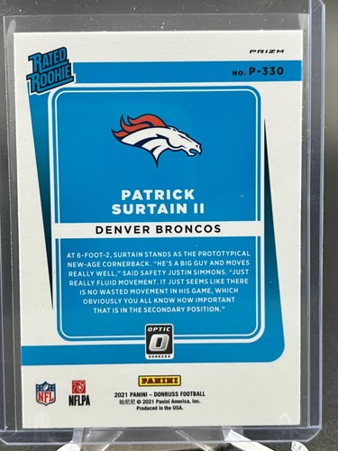 2021 Donruss Patrick Surtain II Optic Preview Pink Prizm Rookie RC #P-330 Y388 - Picture 2 of 2