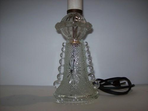 Vintage Antique Crystal Cut Glass Table Lamp 11.75" Boudoir Lamp - Picture 5 of 19