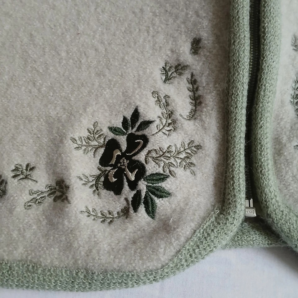 Cabelas 背心女式 2 件羊毛拉链刺绣复古 90 年代奶奶见测量 — 第 3/4 张图片