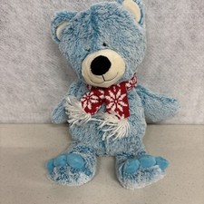 Animal Adventure Blue Bear Plush 16 Inch 2016 Scarf Stuffed Animal Toy